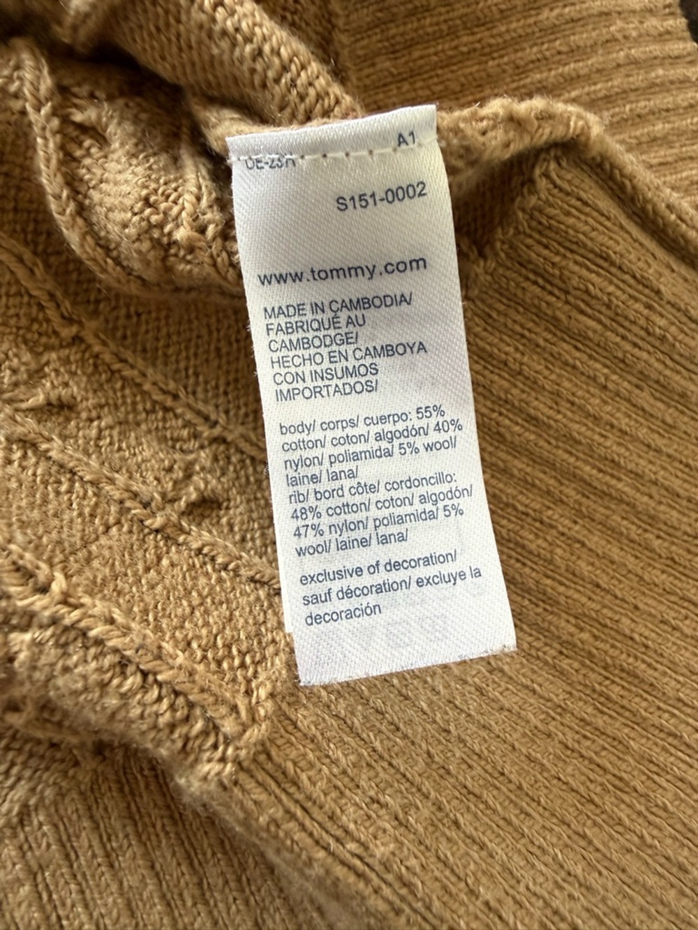 Tommy Hilfiger Camel Cable-Knit Crewneck Sweater - Picture 7 of 9